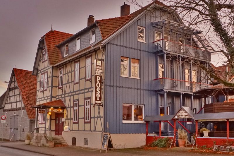 Uitzicht op Landhaus Post vanuit Korbach